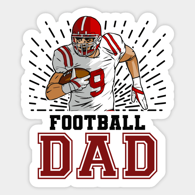 Football Dad // Retro Football Player Sticker by SLAG_Creative